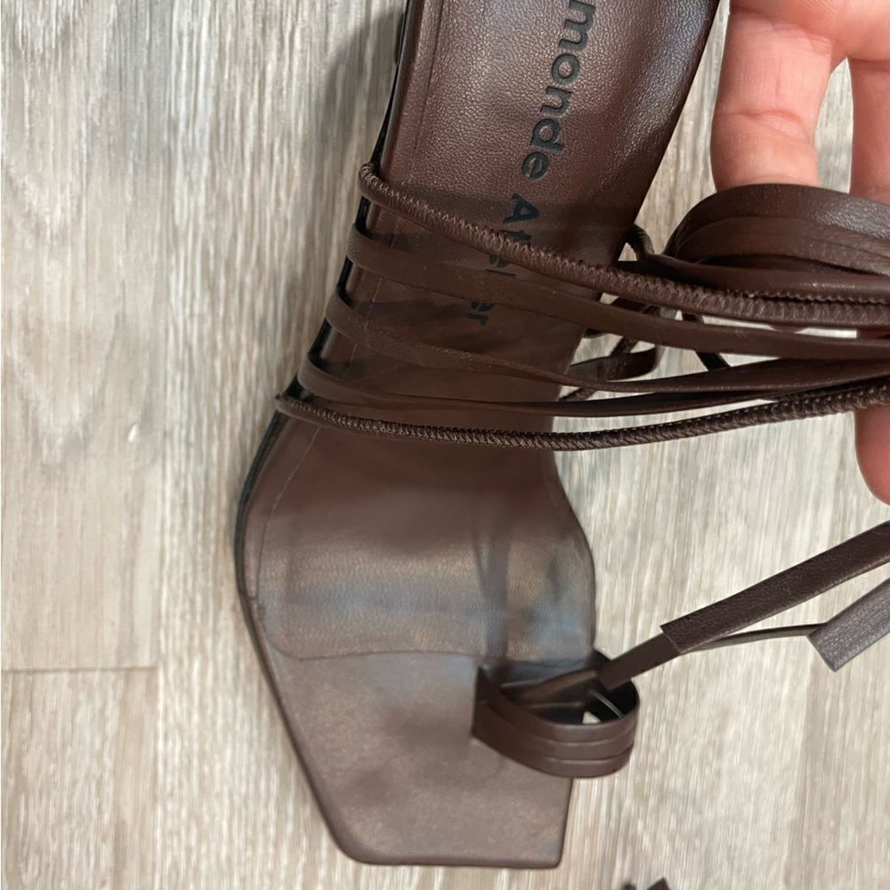 Revolve A'MMONDE ATELIER Aria 75 Multi Strap Leather Sandals in Brown - Picture 7 of 9